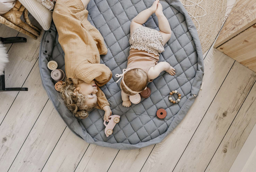 PLAY&GO - Dusty blue organic babymat